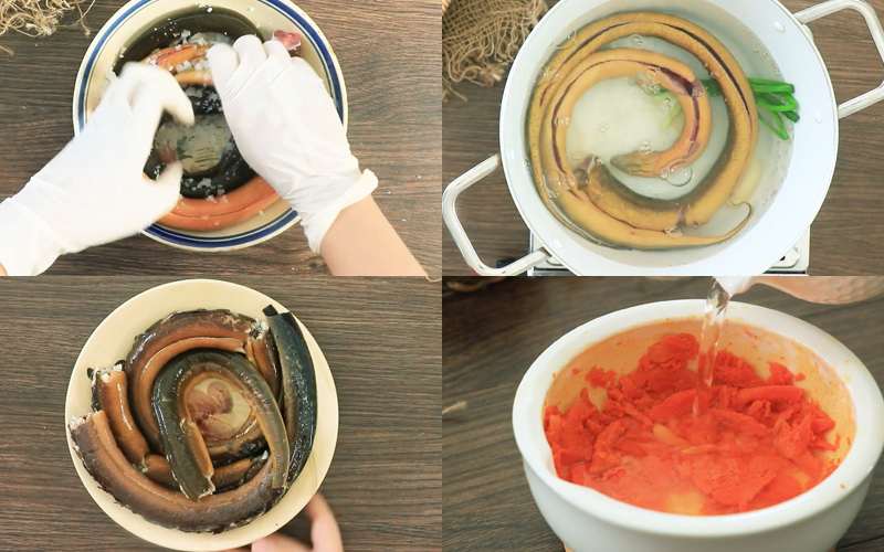 Các nguyên liệu nấu cháo lươn cà rốt